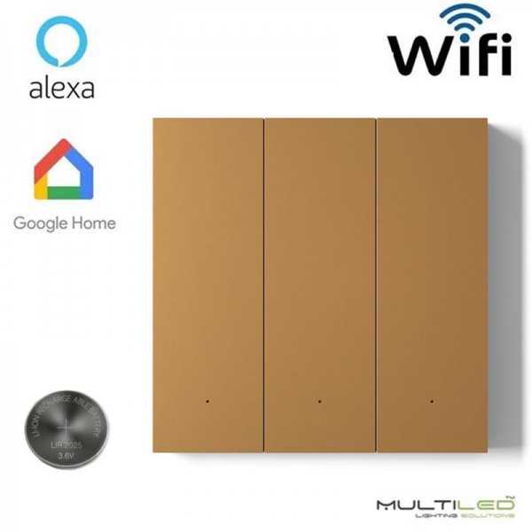 Interruptor Wifi Smarthome con 3 pulsadores compatible con  Alexa y  Google Home